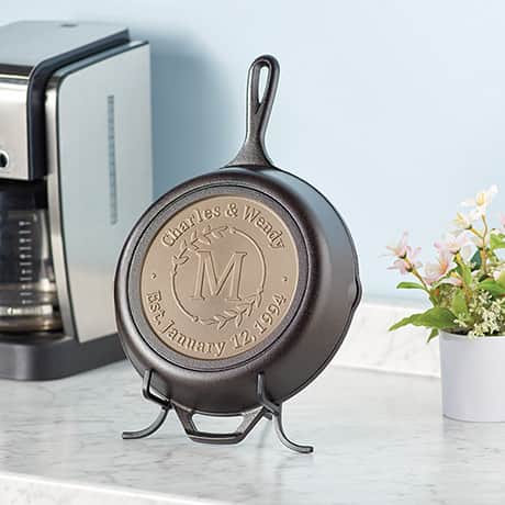 Shop Personalized Cast Iron Skillet with Easel