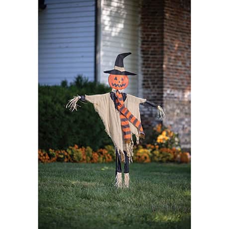 75" Spooky Scarecrow Fabric Garden Stake