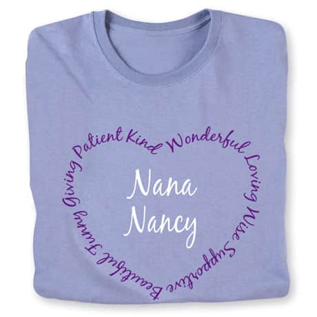 Personalized "Your Name" Heart Shaped Attributes Shirt - Two Lines