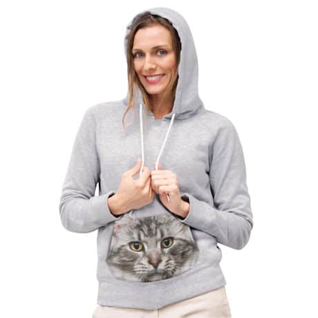 Cat Face Sublimated Pocket Hoodie