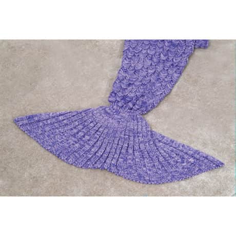 Knit Mermaid Tail Blanket - Purple