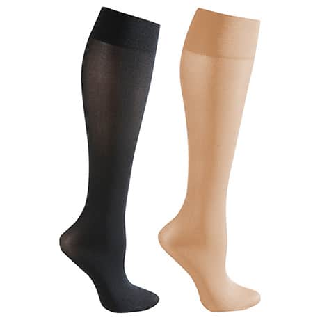 Celeste Stein&reg; Opaque Closed Toe Wide Calf Mild Compression Trouser Socks - 2 Pack