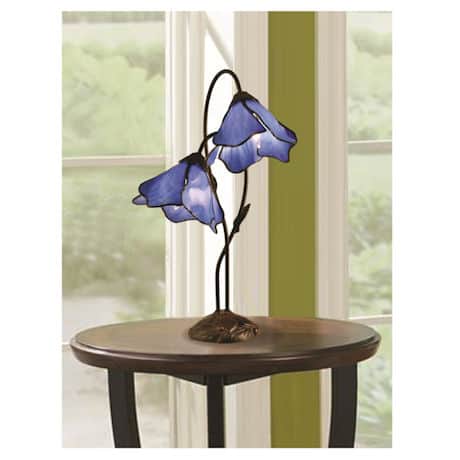 Gossamer Lilies Art Glass Lamp