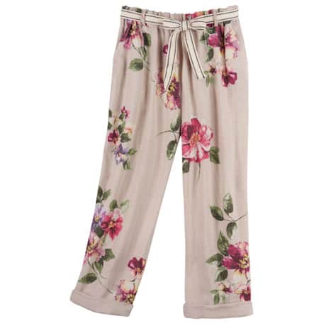Vintage Roses Linen Pants