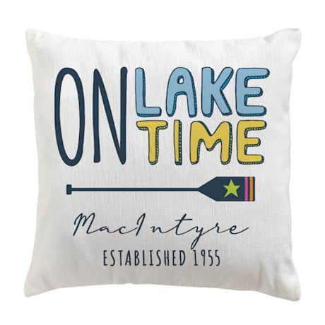 Personalized On Lake Time Pillow