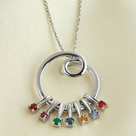 Personalized Circle Swirl Necklace