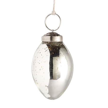 Silver Mercury Glass Ornaments - Set of 9