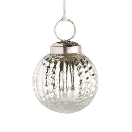 Silver Mercury Glass Ornaments - Set of 9