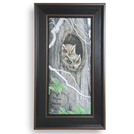 Personalized Owls Framed Canvas Print