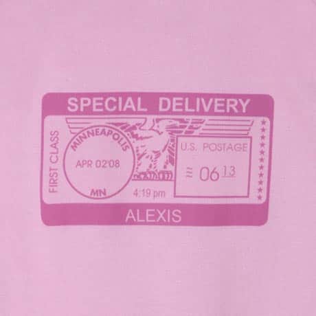 Personalized "Special Delivery" Postmark One-Piece Bodysuit - Pink