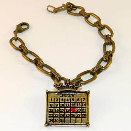 Personalized Calendar Crown Charm Bracelet