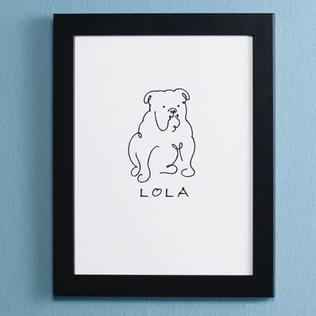 Personalized And Framed Dog Line Drawing