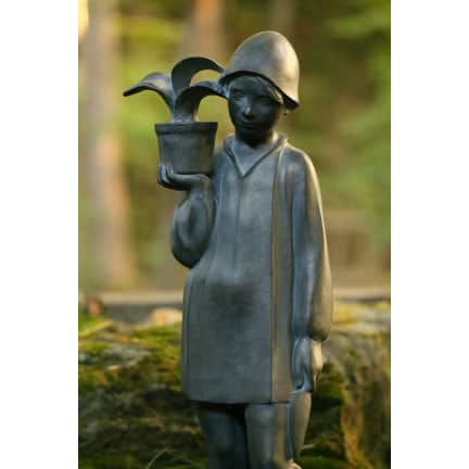 Little Gardener Lawn Sculpture 38&#34; Bronze Finish by Sylvia Shaw-Judson