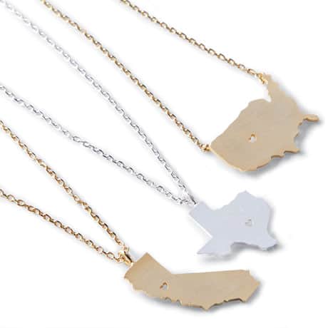 Gold and Silver Plated State Necklace