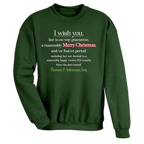 Personalized A Very Legal Christmas T-Shirt or Sweatshirt