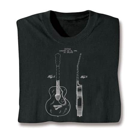Vintage Patent Drawing Shirts - Guitar