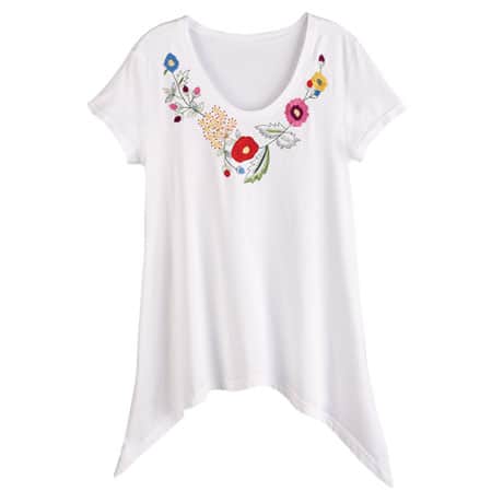 Embroidered Flowers T-shirt