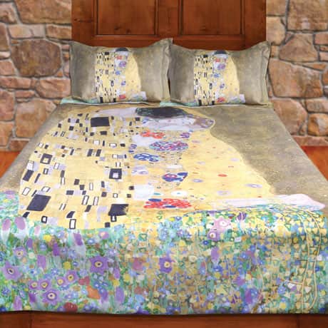 Klimt The Kiss Painting Duvet Cover (Full/Queen) and Set of 2 Shams Bedding Set