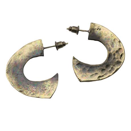 Bronze Organic 1/2 Hoop Earrings