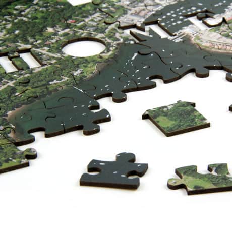 Home Sweet Home Wooden Satellite Puzzle - Centered on Your Home Address