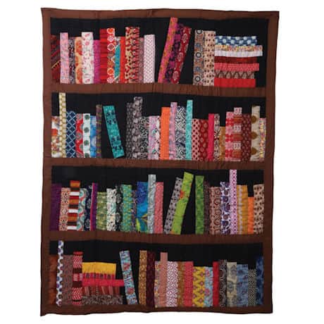 Library Books Quilted Throw Blanket - 100% Cotton