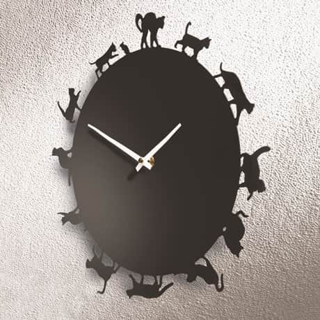 Cat Silhouettes Clock
