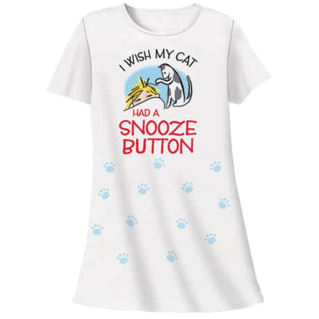 Cat Snooze Button Nightshirts