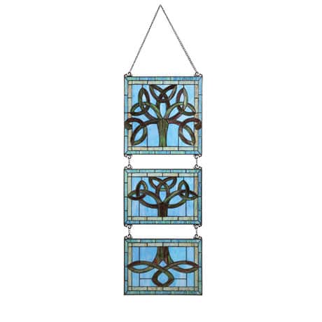 Stained Glass Celtic Tree Hanging Triptych