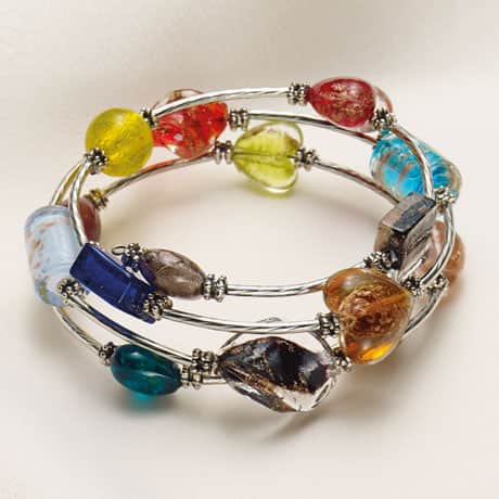 Glass Beads Wraparound Bracelet