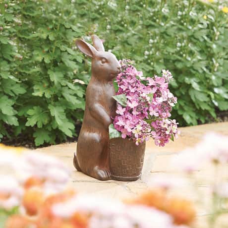 Rabbit with Basket Planter