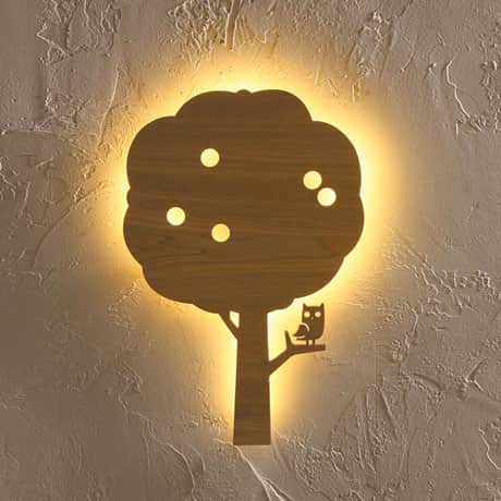 Owl in Apple Tree Wall Light