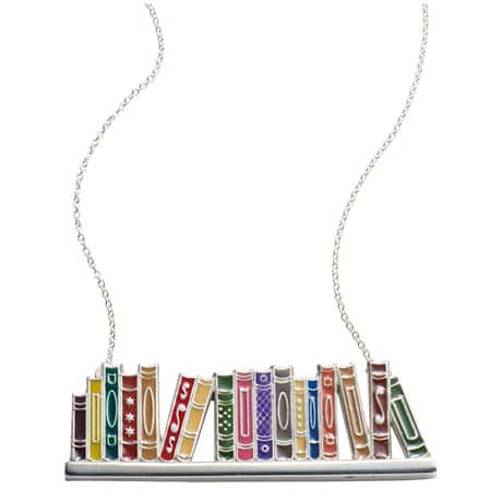 Enamel Bookshelf Necklace