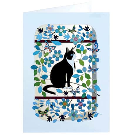 Cut Paper Cat Greeting Card