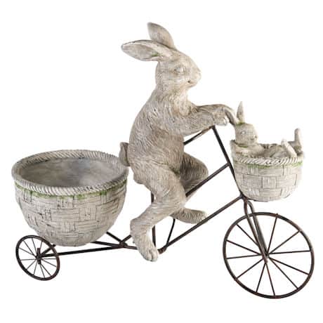 Cycling Rabbits Garden Sculpture
