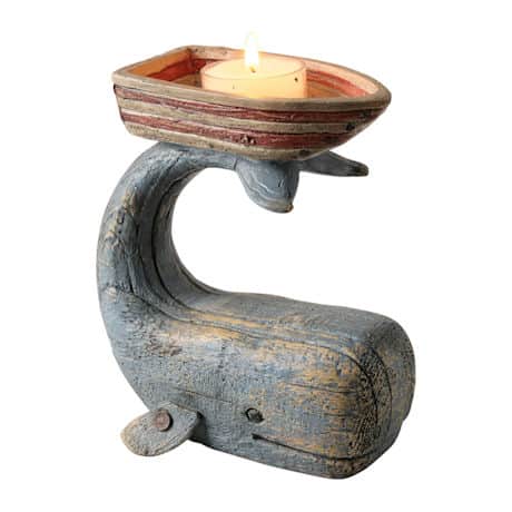 Whale and Boat Tea Light Holder