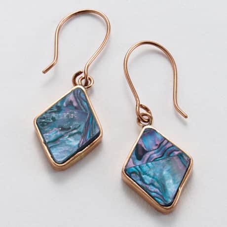 Abalone and Copper Earrings