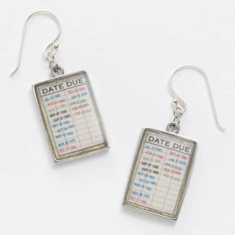 Library Checkout Card Earrings