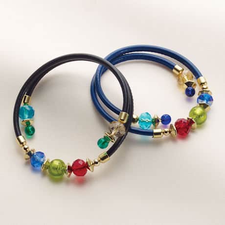 Murano Glass Memory Wire Bracelet