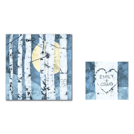 Personalized Full Moon and Birches Print