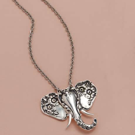 Silver Spoon Elephant Necklaces