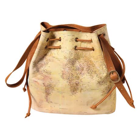 World Map Leather Handbag