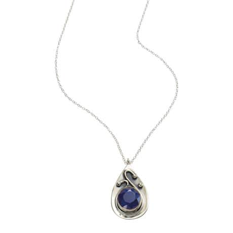 Ruby & Sapphire Swirl Necklace