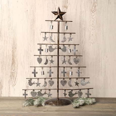 Star-Topped Metal Tabletop Christmas Tree