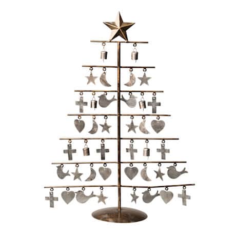 Star-Topped Metal Tabletop Christmas Tree