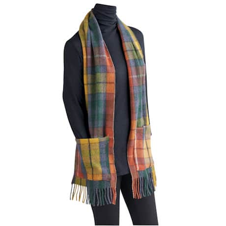Scottish Tartan Wool Plaid Pocket Scarf