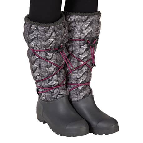Cable Knit Printed Boots