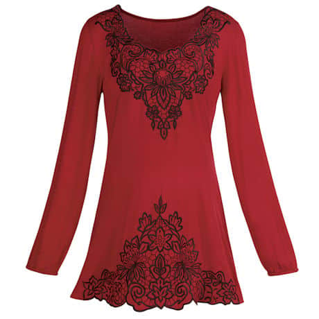 Mirror Image Embroidered Tunic Top