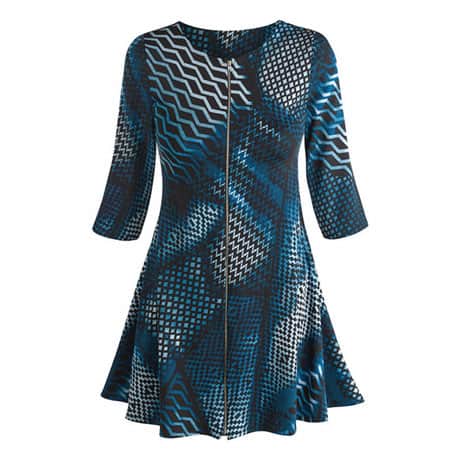 Blue Optic Zip Dress