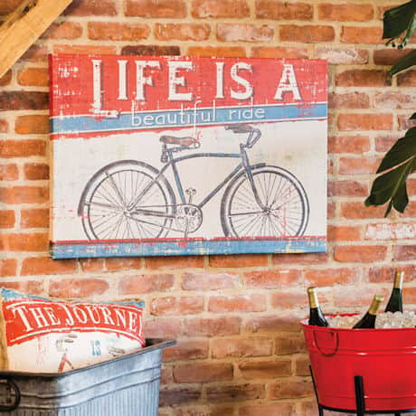 Bicycle Ad Outdoor Stretched Canvas