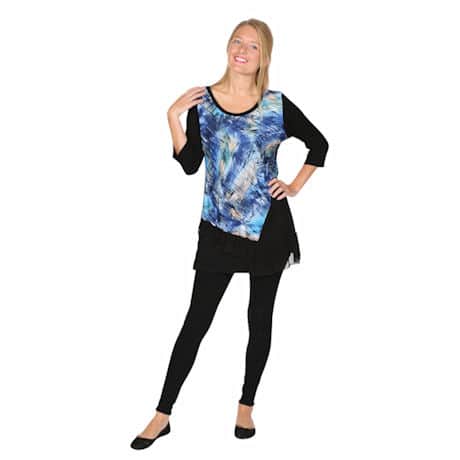 Abstract Blue Fashion Tunic Top